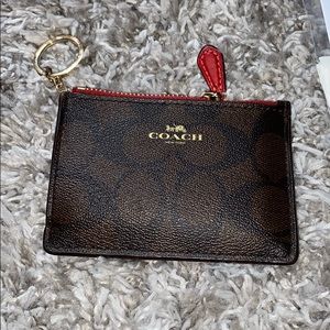 Coach mini skinny ID case in signature canvas